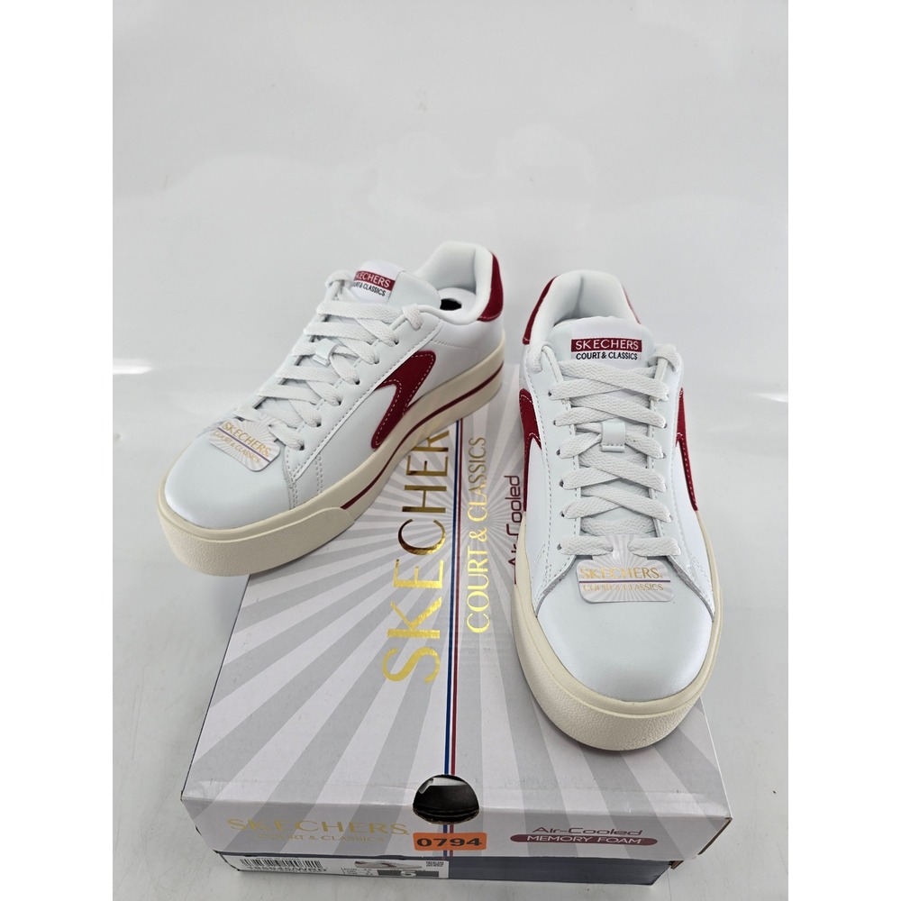 Skechers Court & Classics Camdenn-Been Lifted Womens 5 White‎ Red Sneaker - New